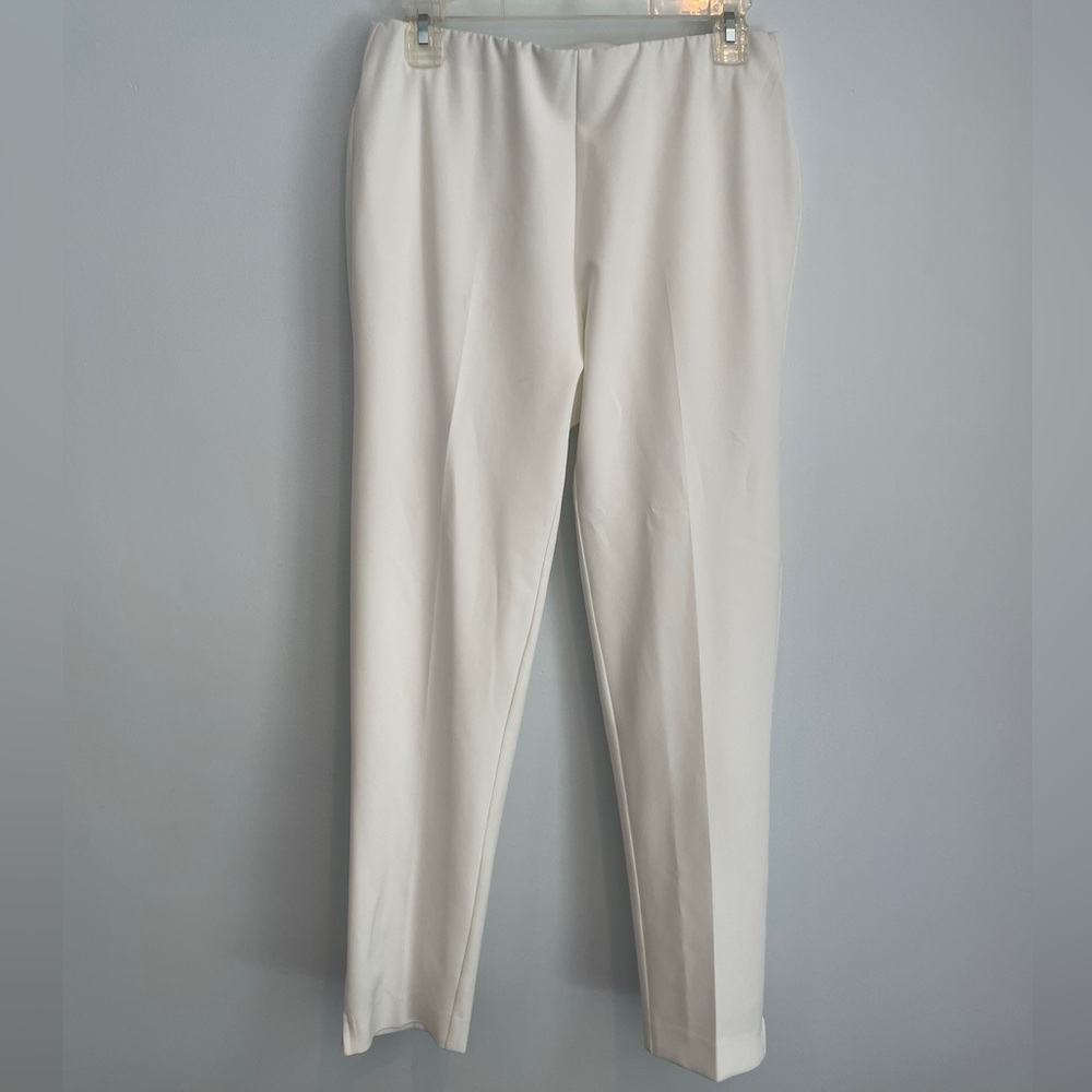 NWT ECRU straight tapered dress pants elastic waistband white women’s size 4